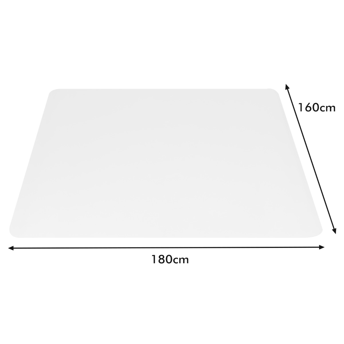 180 x 160 cm caurspīdīgs PVC biroja krēsla paklājs grīdas aizsardzībai - Image 3