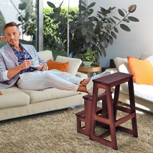 Sulankstomas laiptų kėdutė su pušies mediena