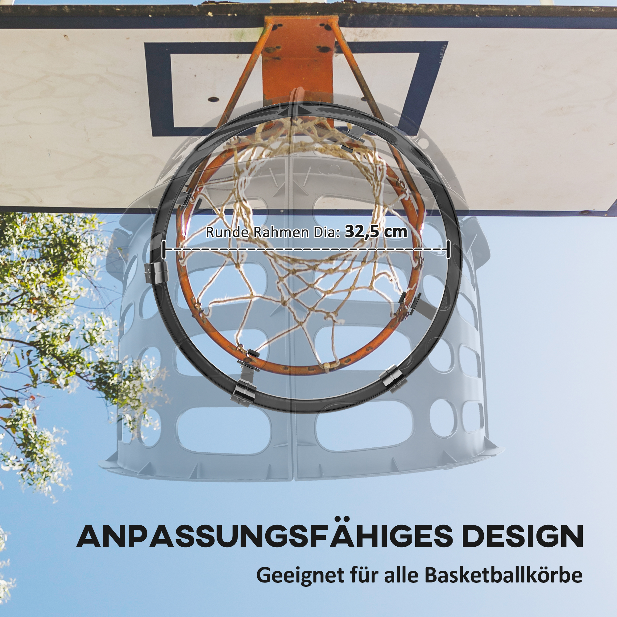 Basketbola bumbas atgriezējs, regulējams augstums, 360° grozāms, plastmasa, melns, 35,6 x 35,6 x 75,5 cm - Image 4