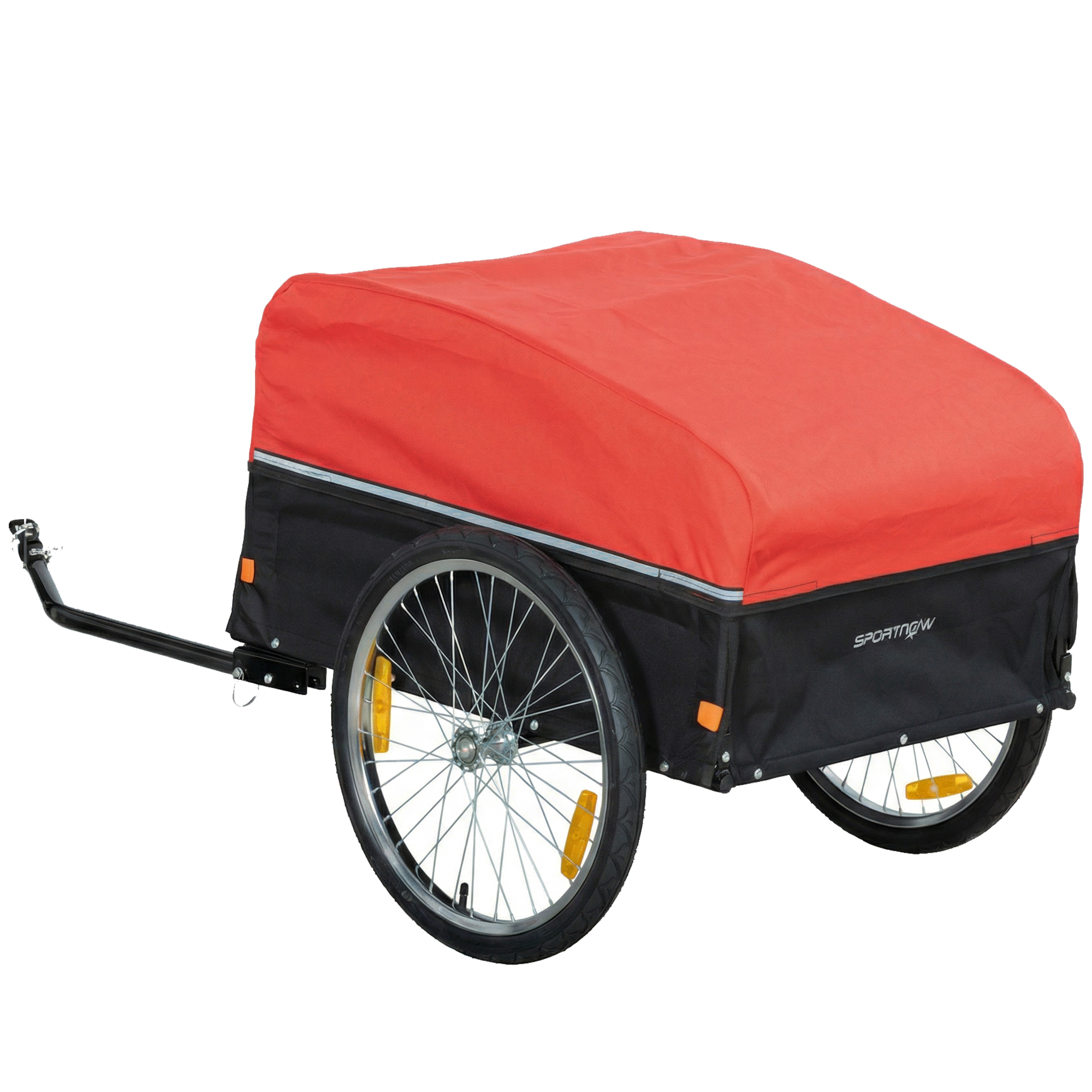 Pyörän tavarankuljetuskärry, 170 l, musta/punainen, 40 kg