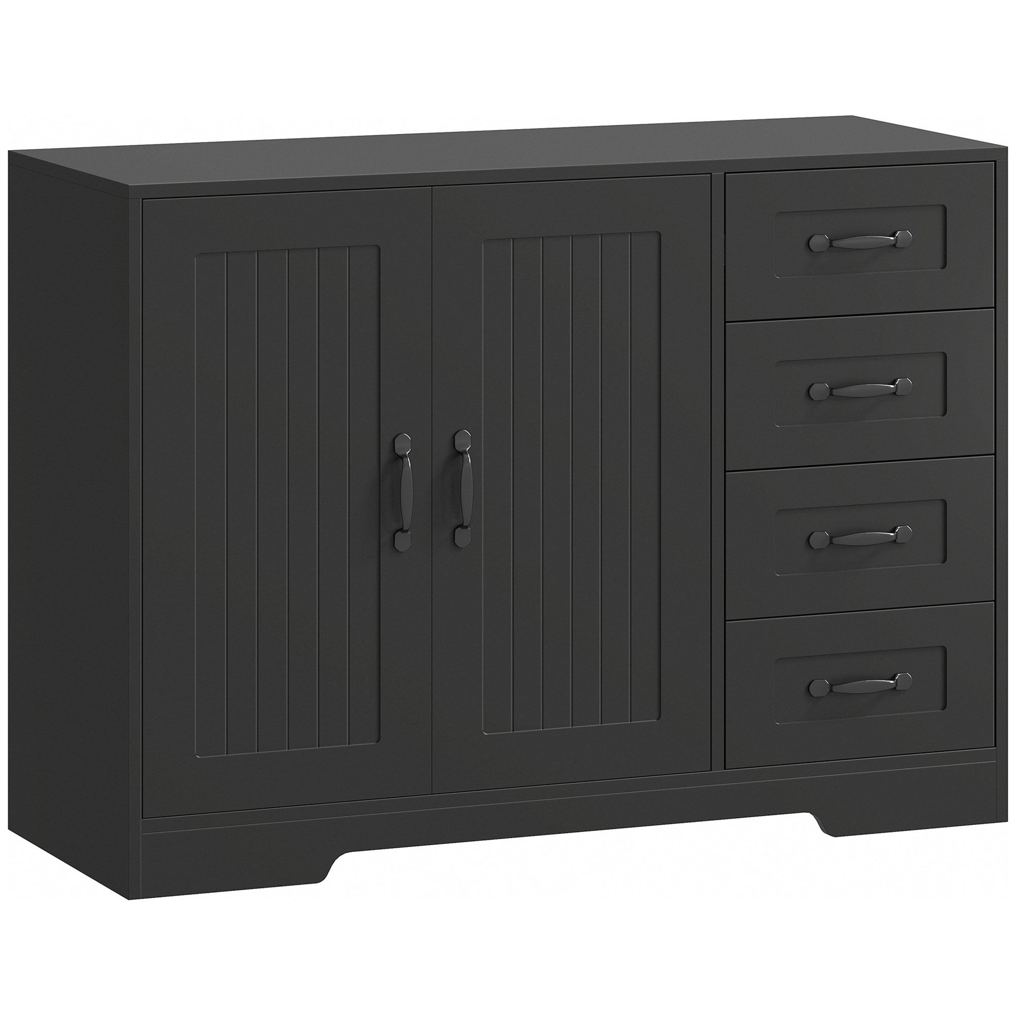 Kummut, modernne stiil, 4 sahtlit, 1 kapp, 105 x 40 x 76 cm, must