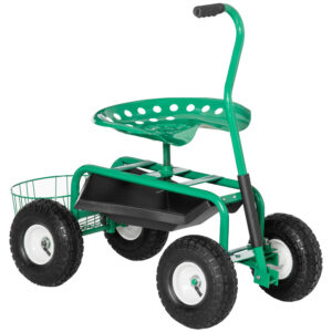 Aialikäru istmega, roheline, metall, 150 kg, 81 x 44,5 x 46-59 cm