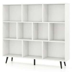 10-kuubikuline raamaturiiul 120 cm valge