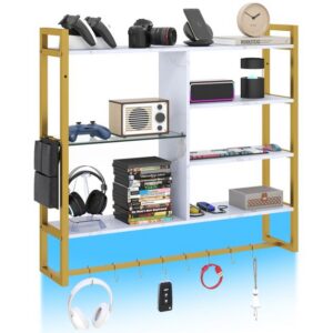 107cm LED Riiul 6-korruseline Valge