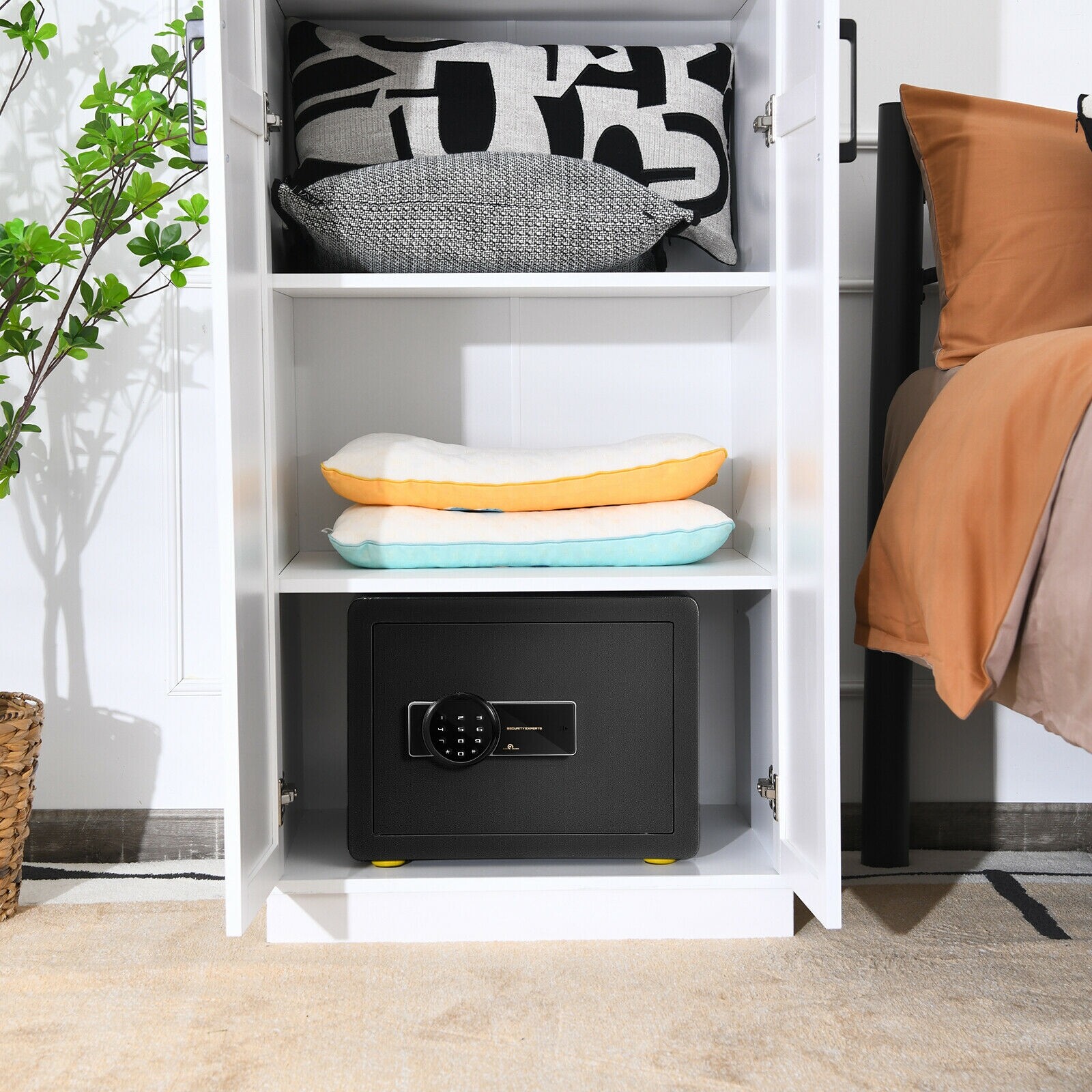 Kassakaappi, musta, 1.0 cu ft, digitaalinen näppäimistö ja avain