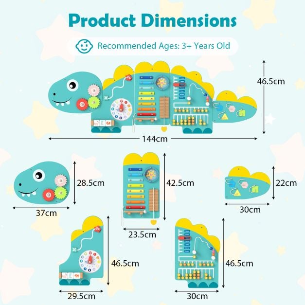11-in-1 dinozaurų veiklų sieninis žaidimų rinkinys, žalias - Image 5