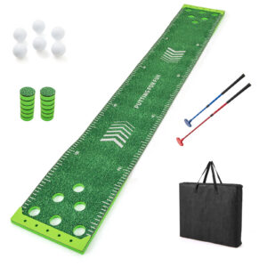 11 ft golfimatt komplektiga 2 reguleeritava kepi ja 6 palliga