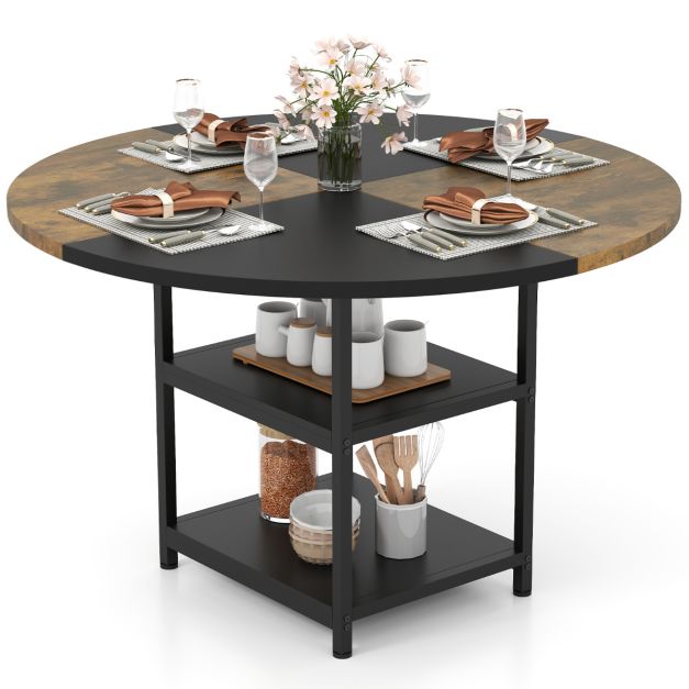 120 cm valgomojo stalas juodas spalvos