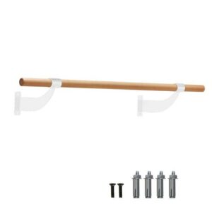 Seinale kinnitatav balletitugi, 120 cm, pöögipuit, valge
