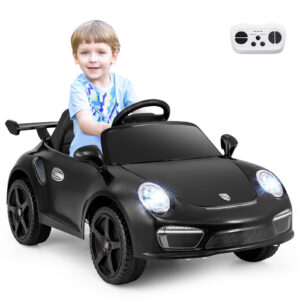 12V Porsche laste elektriauto must