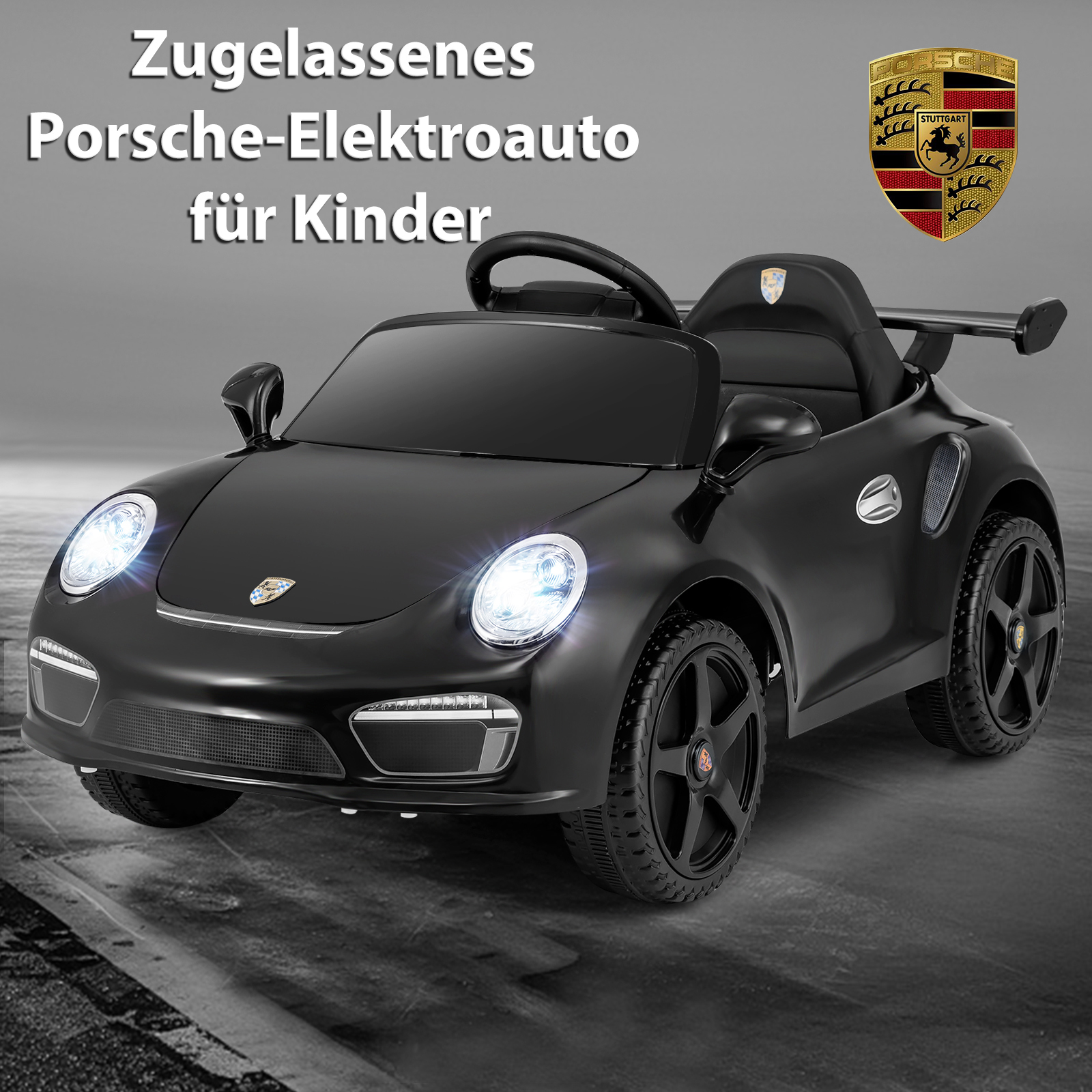 12V Porsche vaikų elektrinis automobilis juodas - Image 3