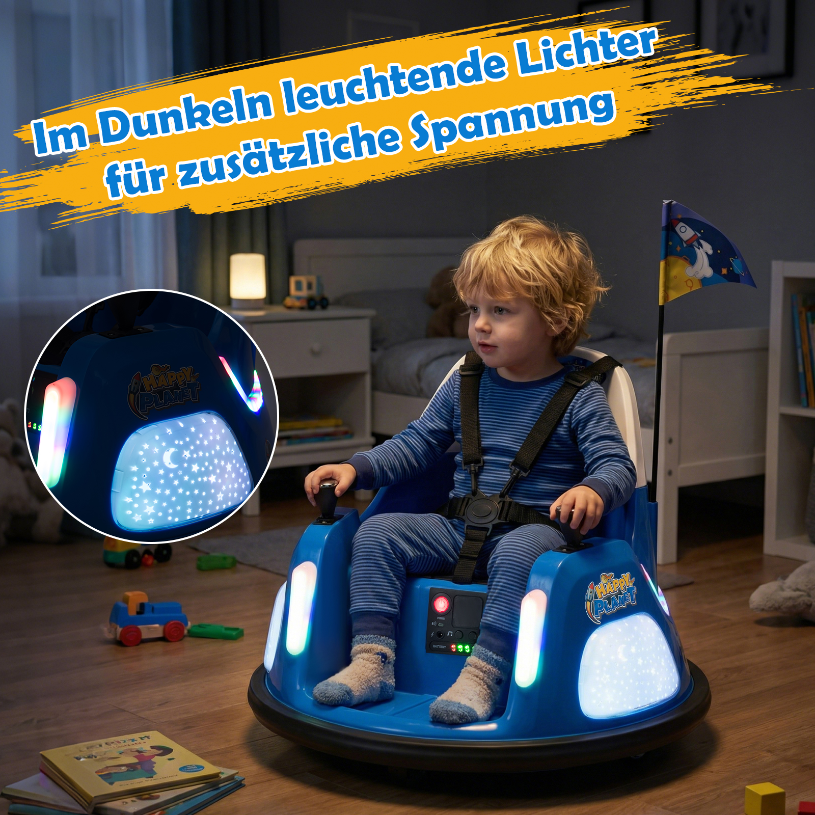 12V Laste Elektriline Poksiauto, Sinine - Image 7