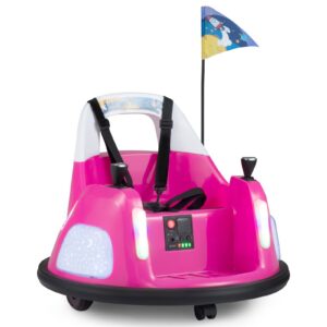 Lasten sähköinen bumper-auto, vaaleanpunainen, 12V