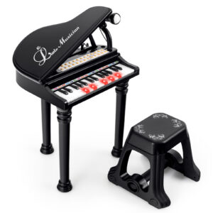 Lasten pianokoskettimisto 31 näppäintä mikrofonilla, musta