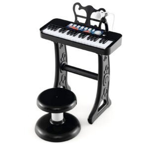 Lasten pianokoskettimisto 37 näppäintä mikrofonilla, musta