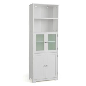 163cm vaba seisev vannitoakapp valge