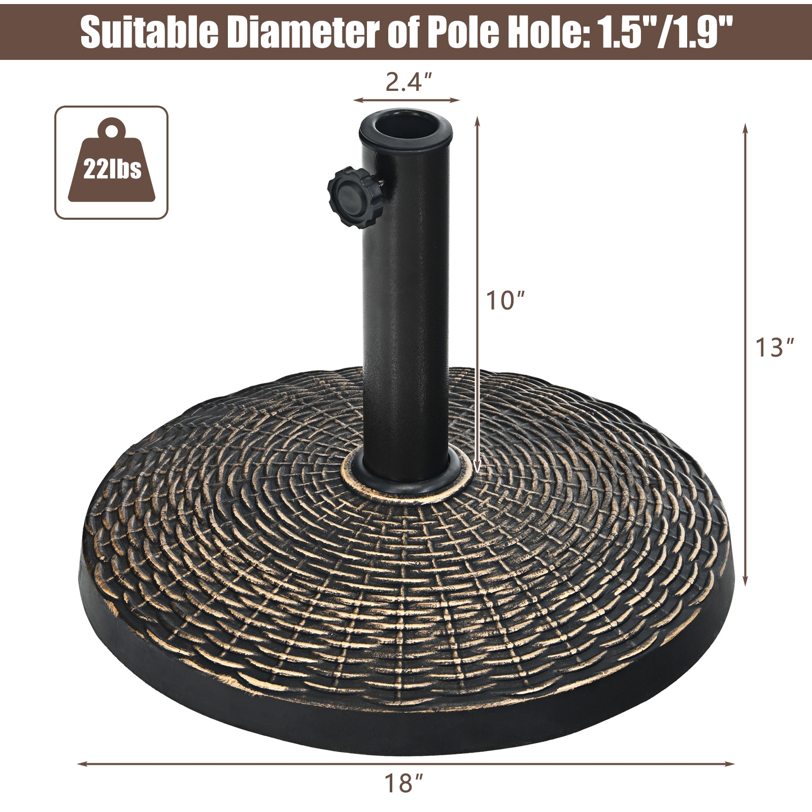 22lbs patio dervos skėčio pagrindas pintu raštu - Image 4
