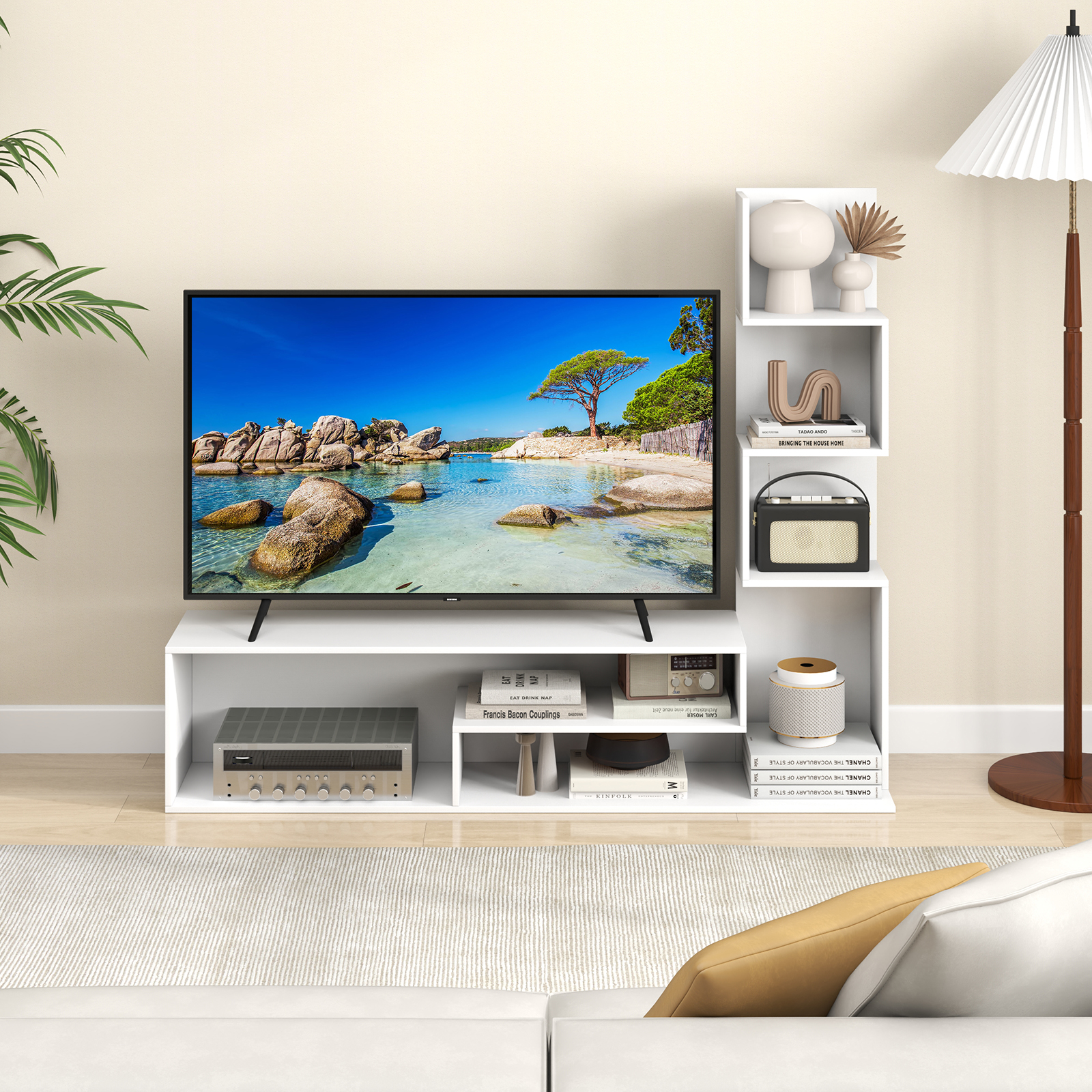 Medijos Spintelė TV Stovui iki 50" Balta - Image 2