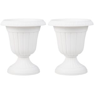 46cm Valged Vintage Plastik Lillepotid 2tk