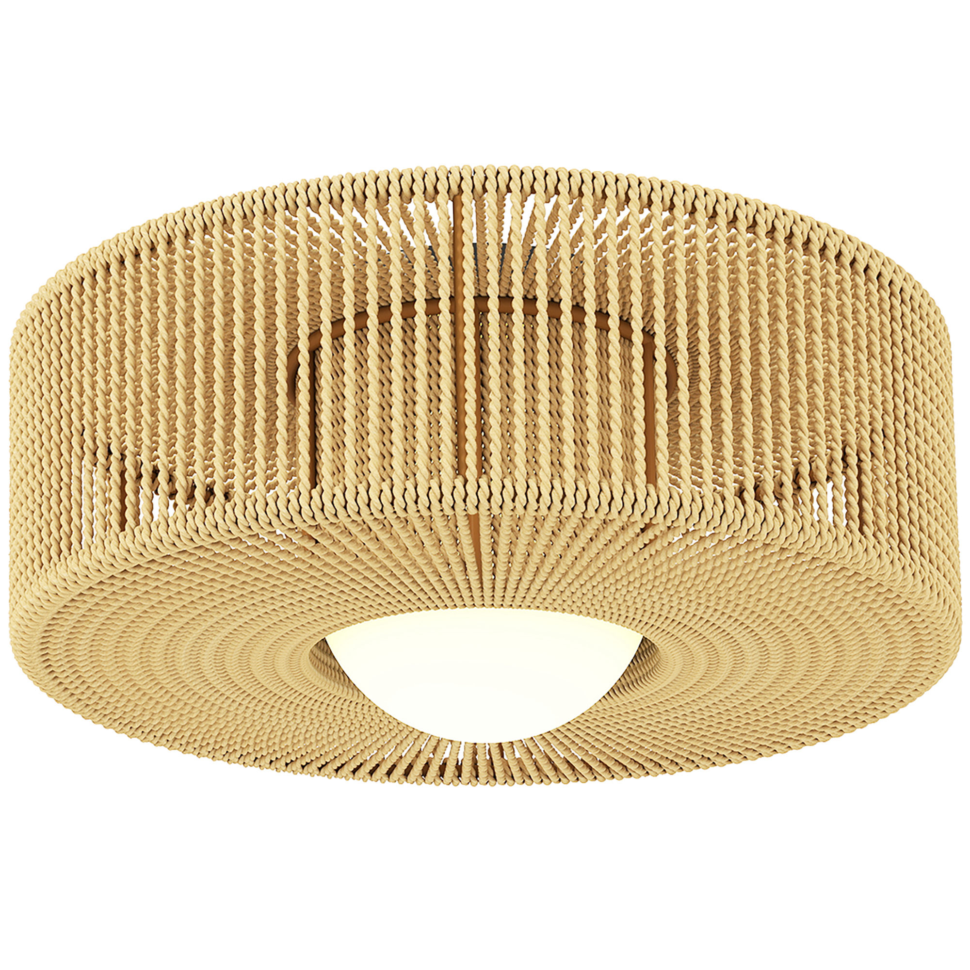 Boho laelamp, riputatav, G9, kanepinöör, Ø30 x 16 cm, helepruun ja must
