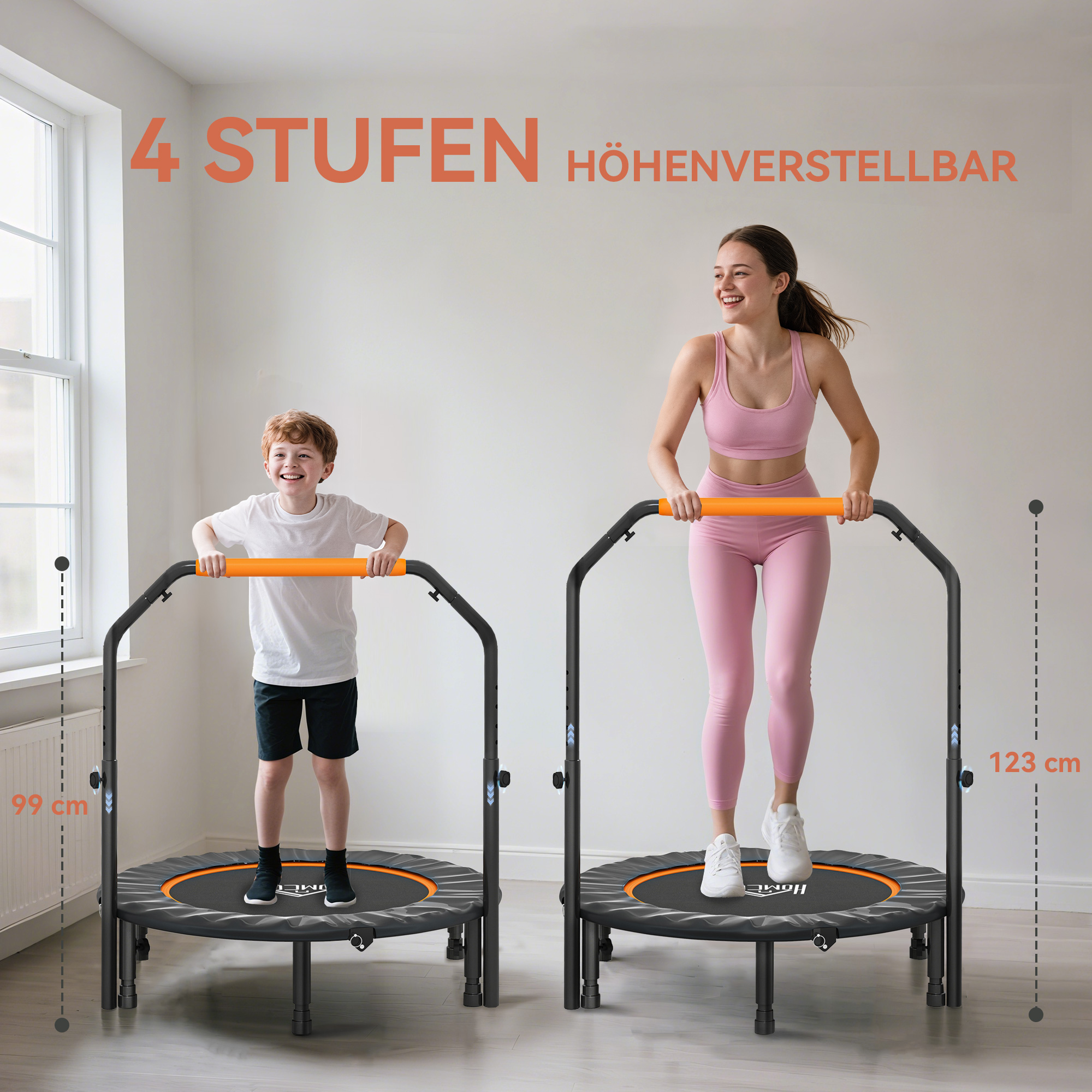Sulankstomas fitneso batutas su reguliuojama rankena, Ø102 cm, juodas - Image 4