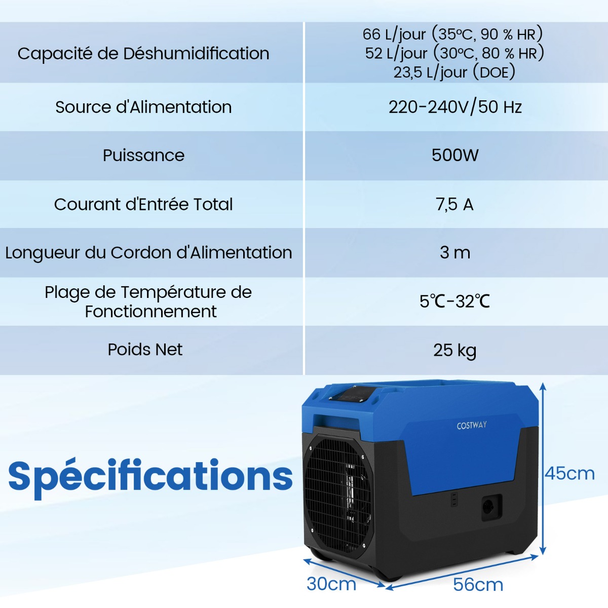 Profesionalus elektrinis oro sausintuvas 66L/d - Image 2