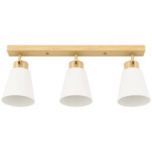 LED-laelamp, 40 W, naturaalpuidu ja kreem, 55 x 13 x 20 cm