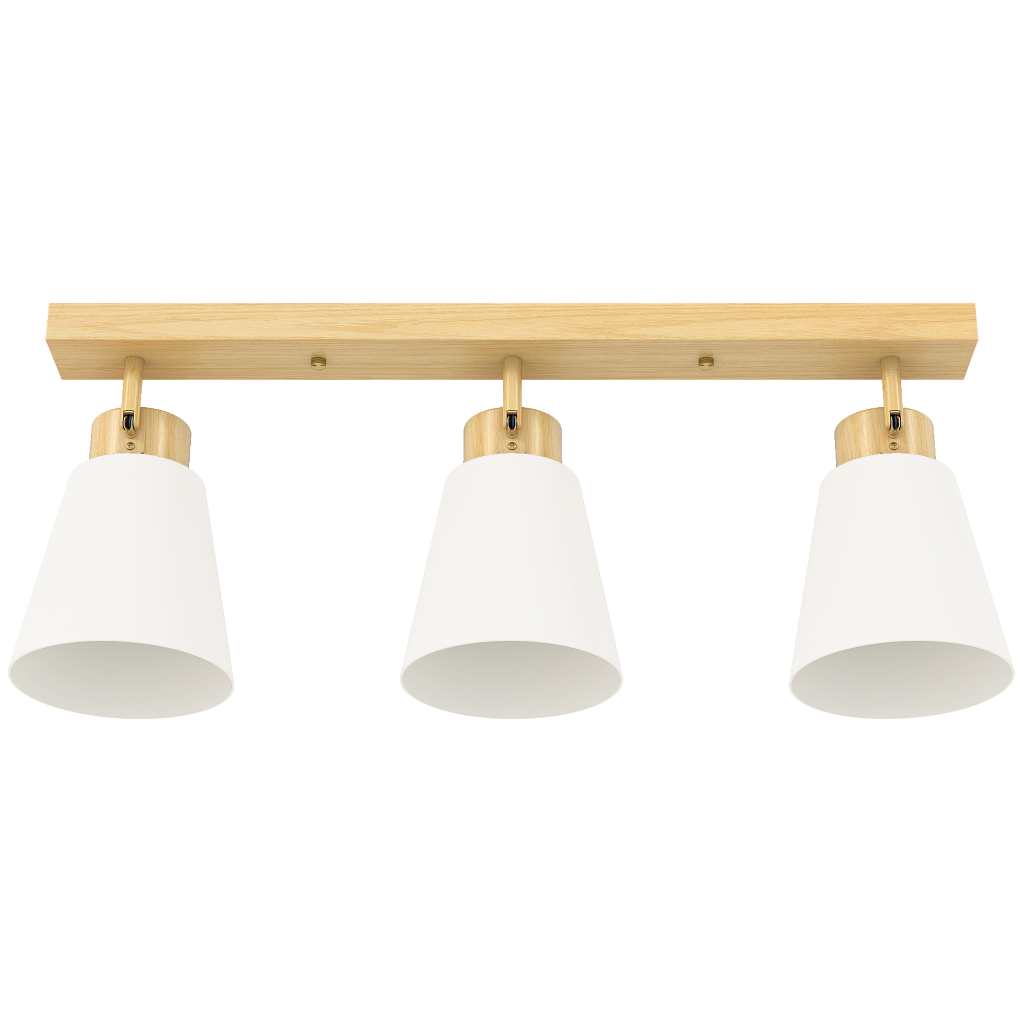 LED-kattovalaisin, 40 W, luonnonpuu ja kermanvärinen, 55 x 13 x 20 cm