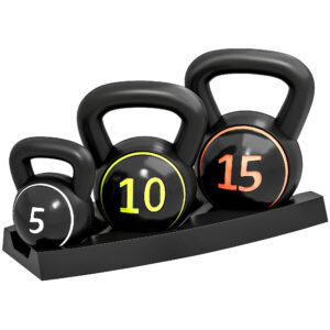 Kettlebell rinkinys, 3 vnt., 2,2 kg / 4,5 kg / 6,8 kg, juodas