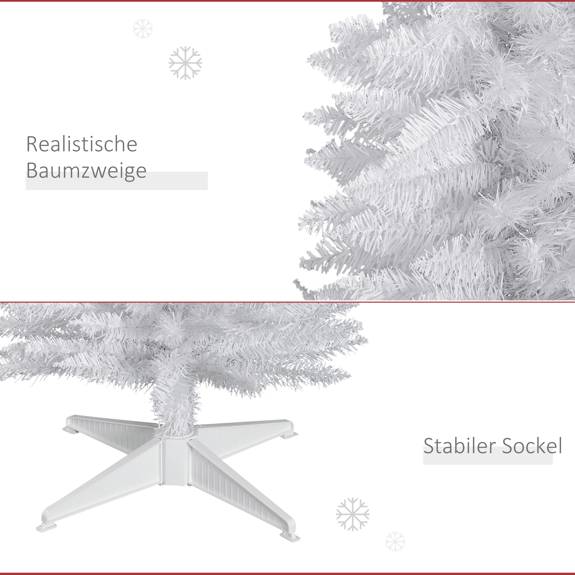 Dirbtinė kalėdų eglutė 180 cm, balta, Ø55 cm, 390 šakelių - Image 6