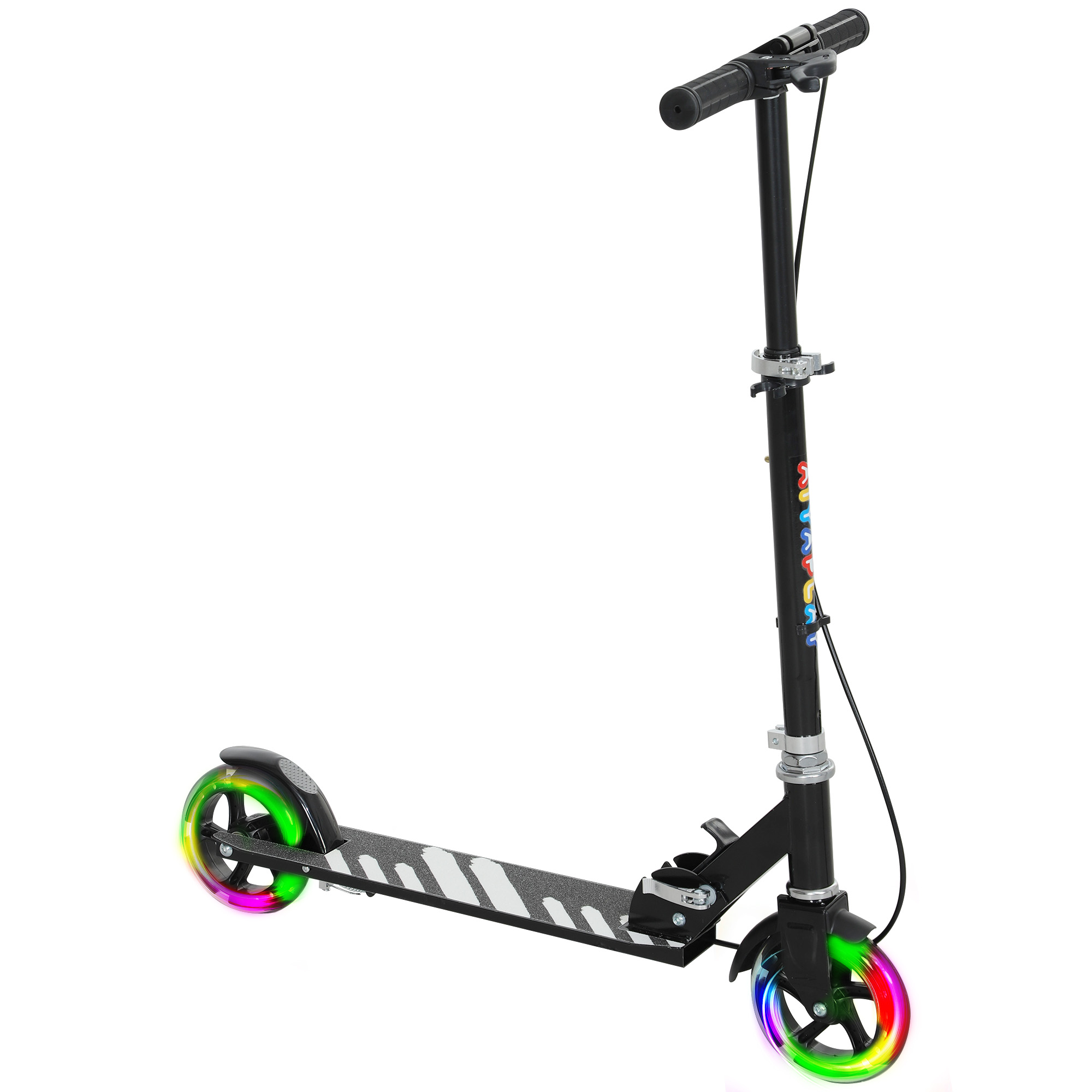 Laste tÃµukeratas, topeltpidurid, metallraam, kokkupandav, must, 73-89 cm