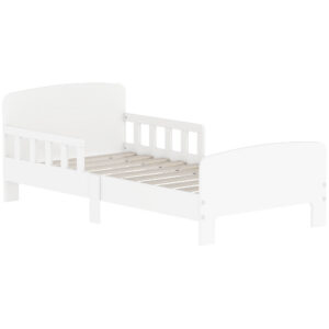Lastevoodi turvapiiretega, valge, MDF, 143,5 x 74,2 x 54 cm