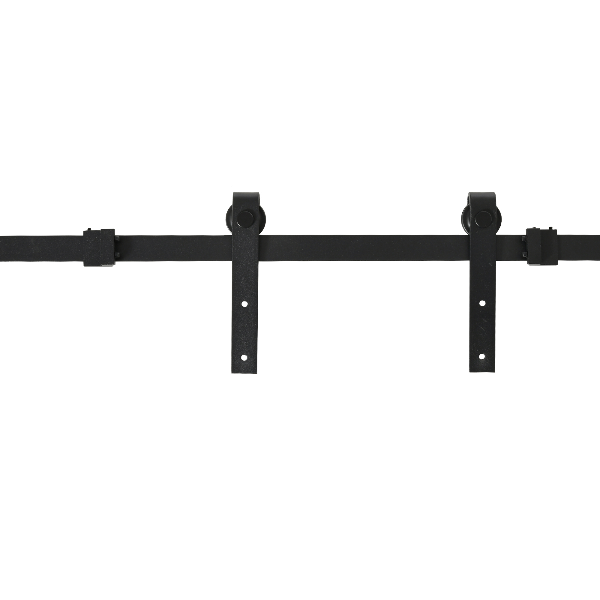 183 cm stumdomų durų furnitūros komplektas, juodas, anglinis plienas - Image 7
