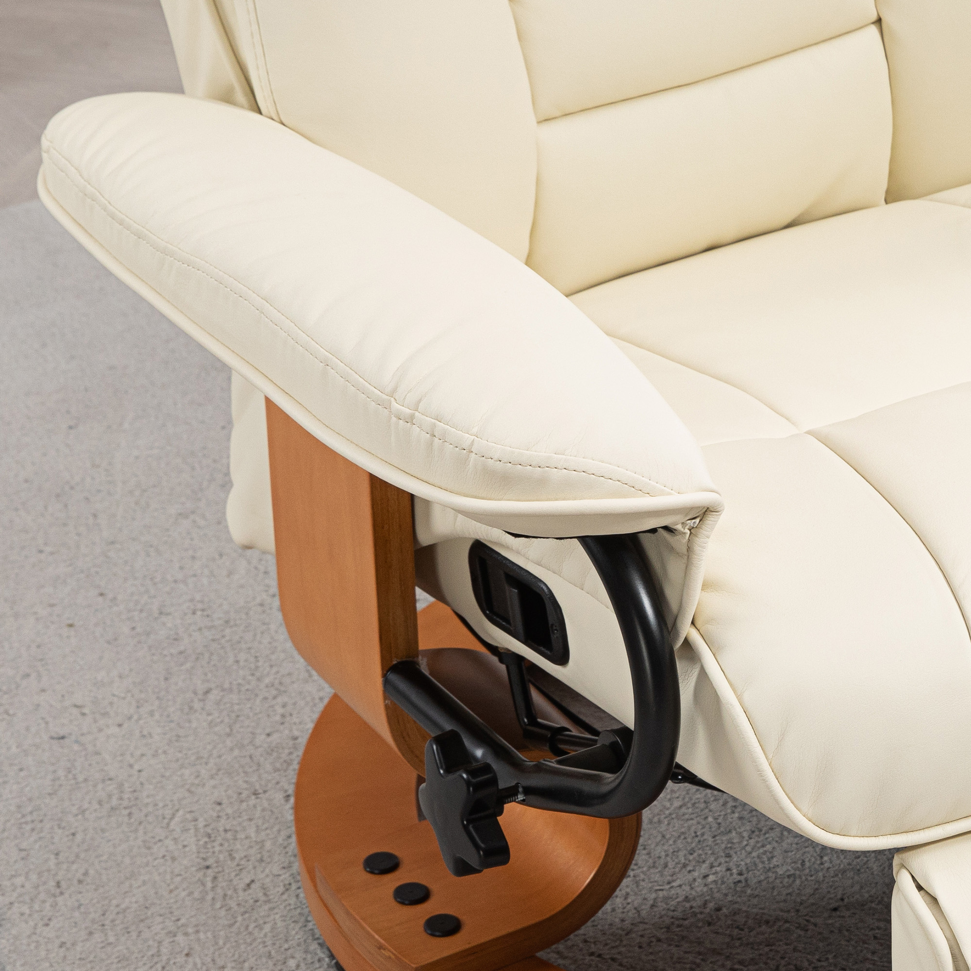 Recliner-kiiktool, kunstnahk, kreemvalge, kuni 150 kg - Image 9