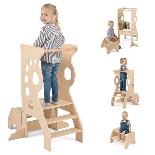 2-in-1 Virtuves Pakāpiena Krēsls un Mācību Tornis