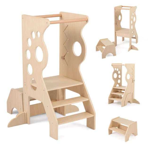 2-in-1 Virtuves Pakāpiena Krēsls un Mācību Tornis - Image 4