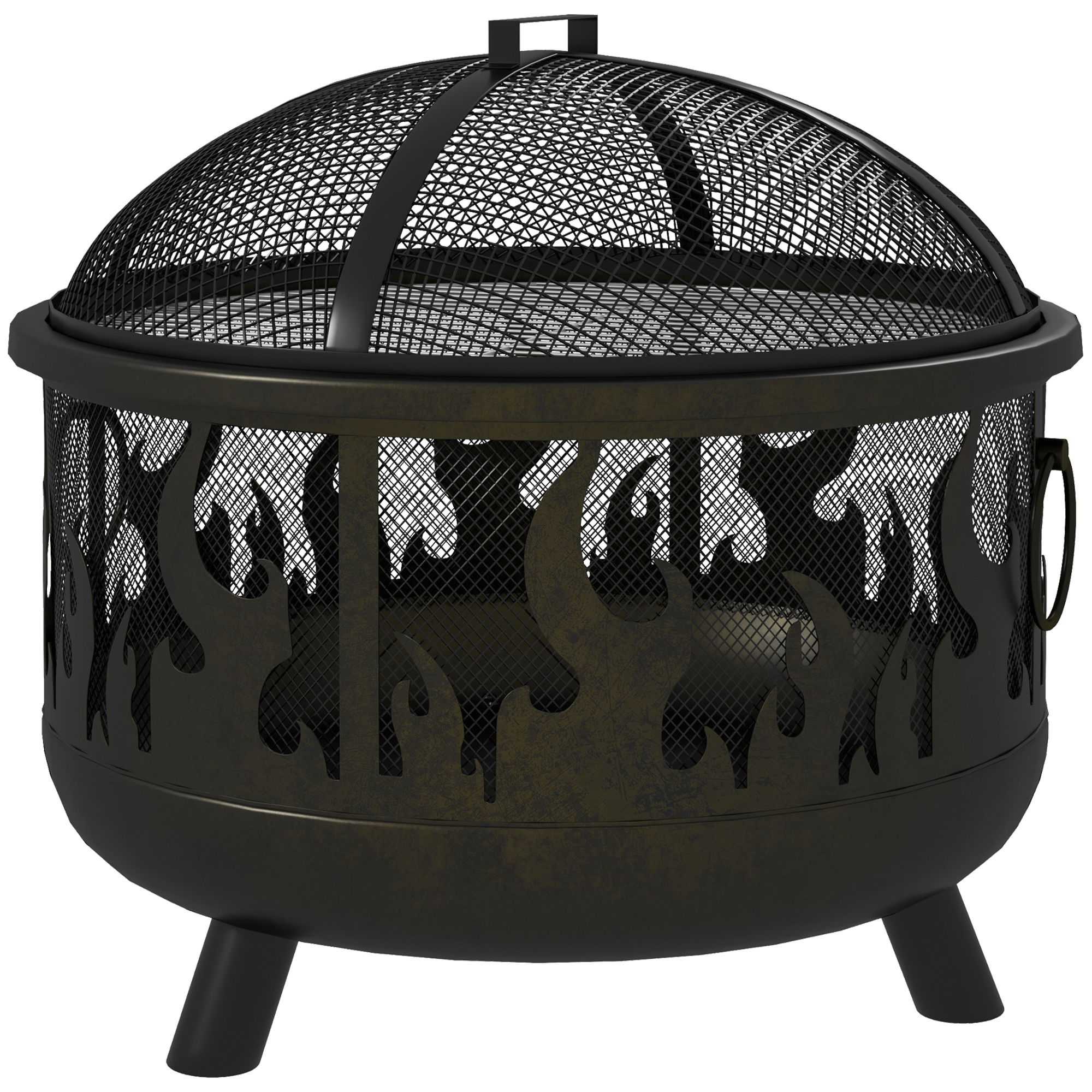Tulekoda grillrestiga, 61 cm, must