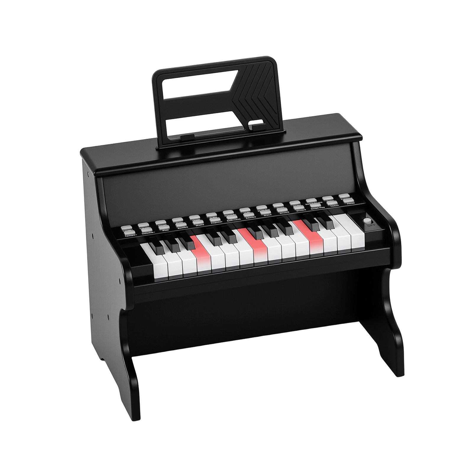 25 klavišų vaikų mini skaitmeninis pianinas juodas