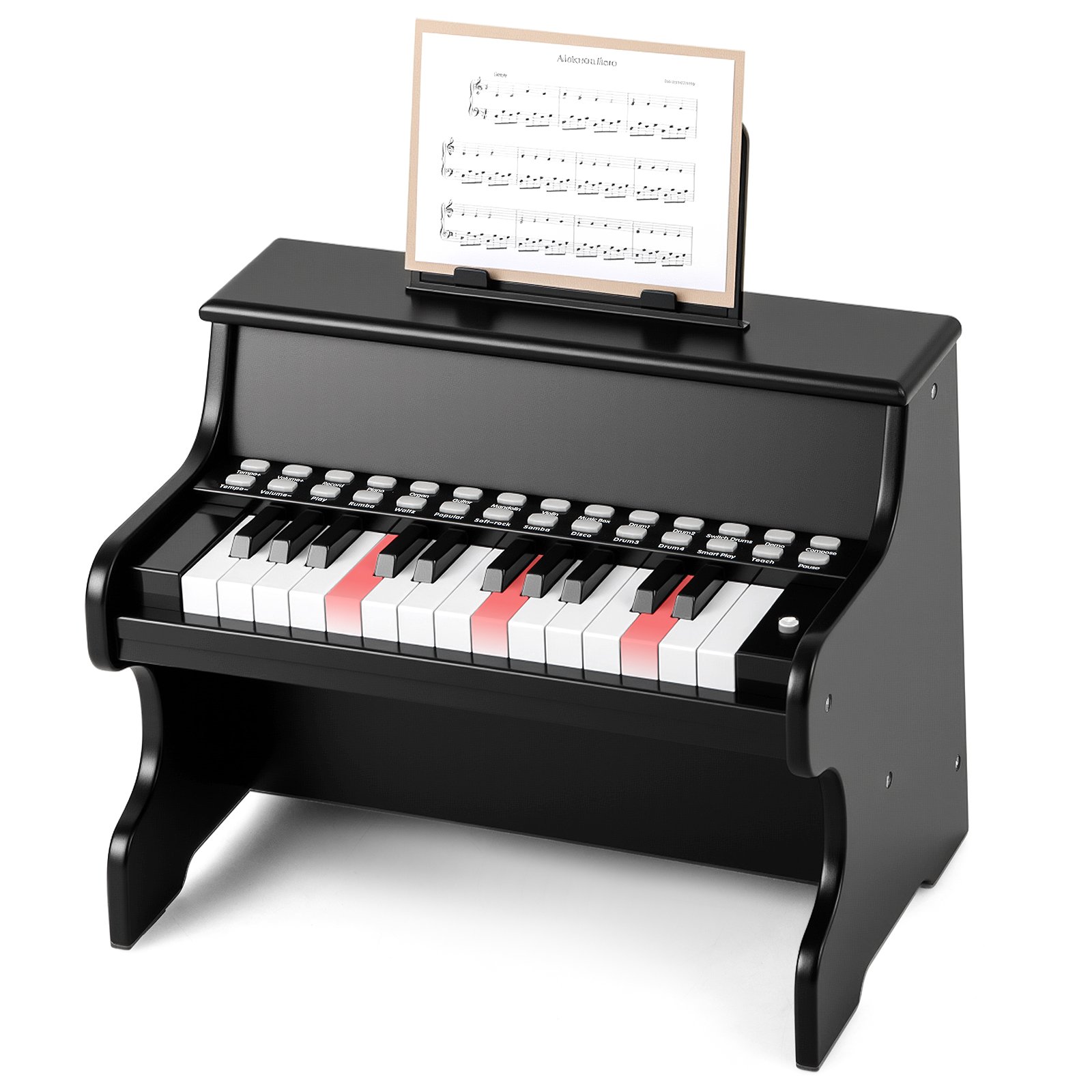 25 klavišų vaikų mini skaitmeninis pianinas juodas - Image 4