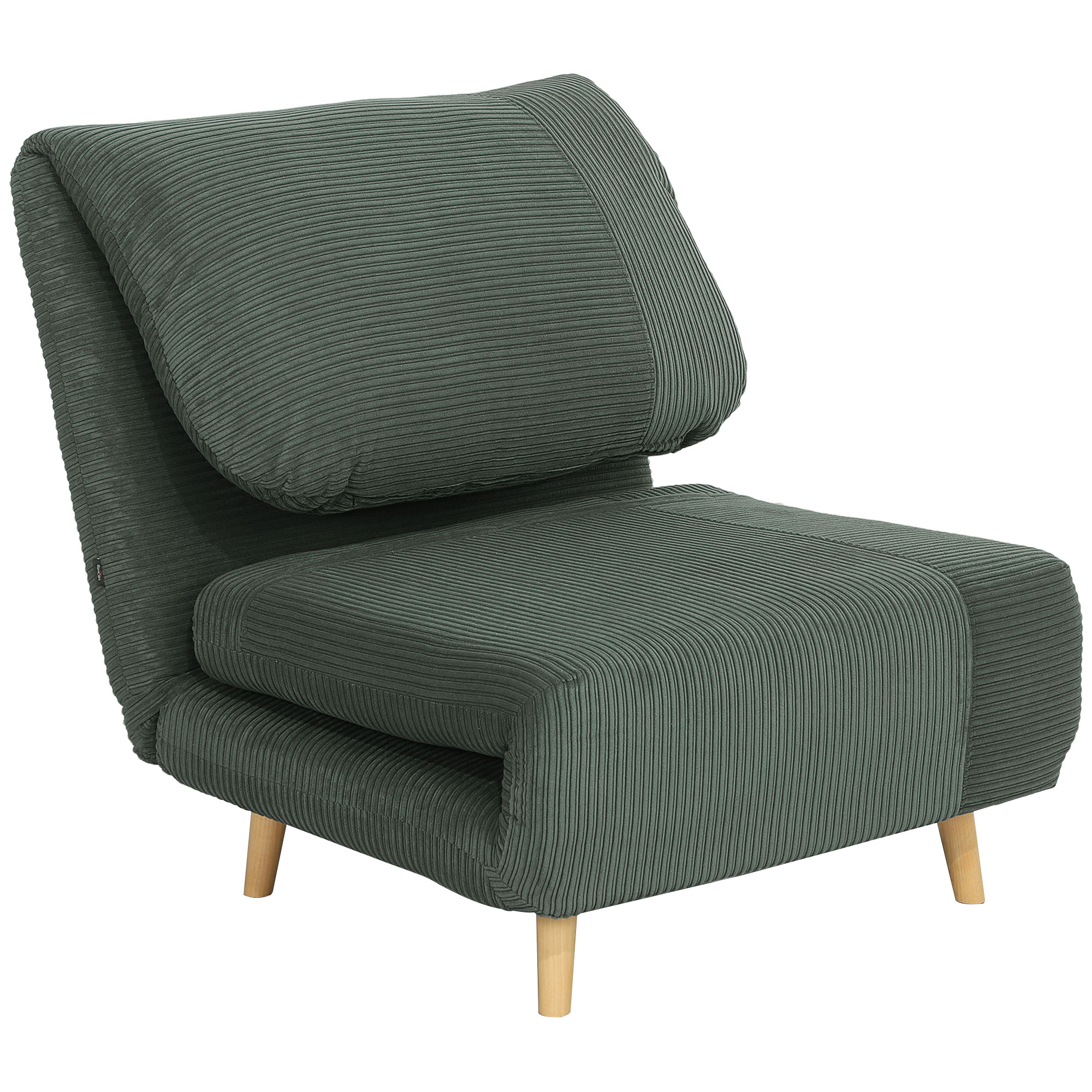 2-in-1 guļamkrēsls / viesu gulta, regulējams atzveltne, korduroja efekts, 82 x 87 x 89 cm, zaļš