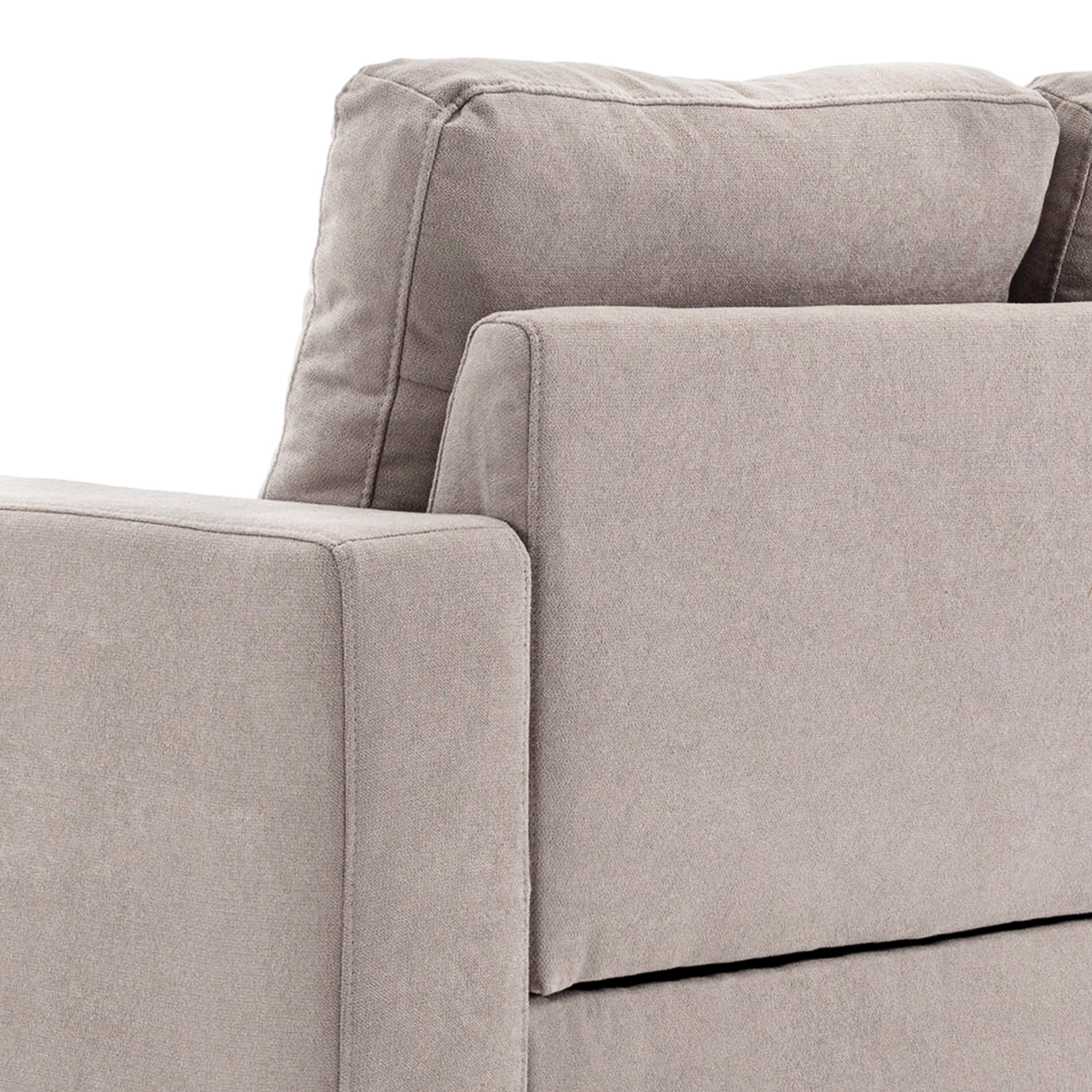 3 vietų kampinė sofa, lininės išvaizdos, apverčiama šezlongo dalis, 193 x 136 x 85 cm, šviesiai pilka - Image 8