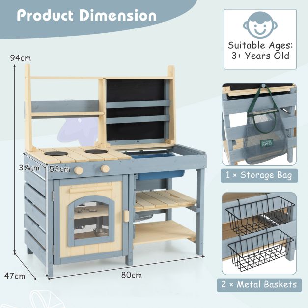 2-in-1 Ulkomuta Keittiö Metallikoreilla ja Säilytyspussilla - Image 4