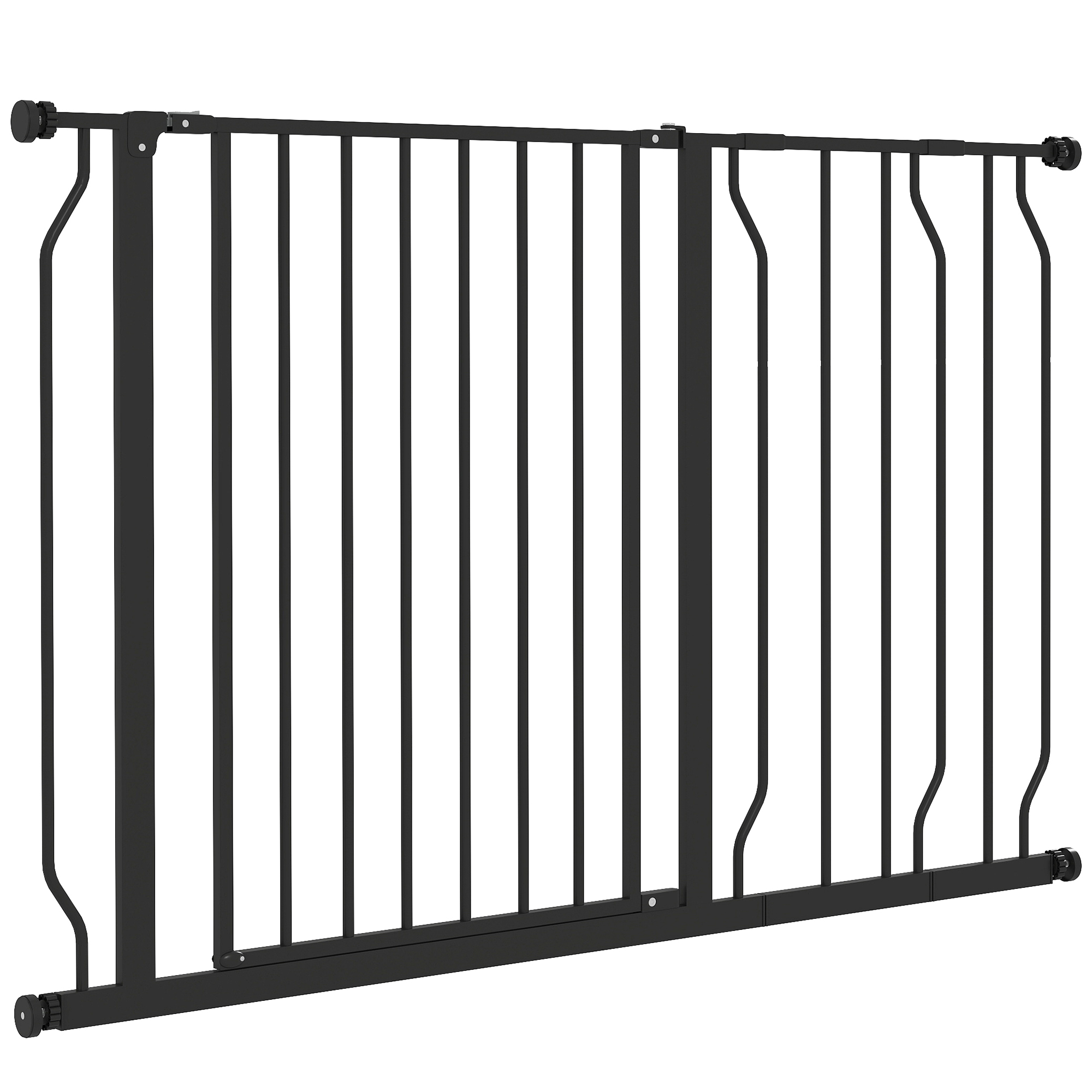 Koera turvavärav, kinnitusega paigaldus, reguleeritav pikkus 75-115 cm, teras/ABS, must