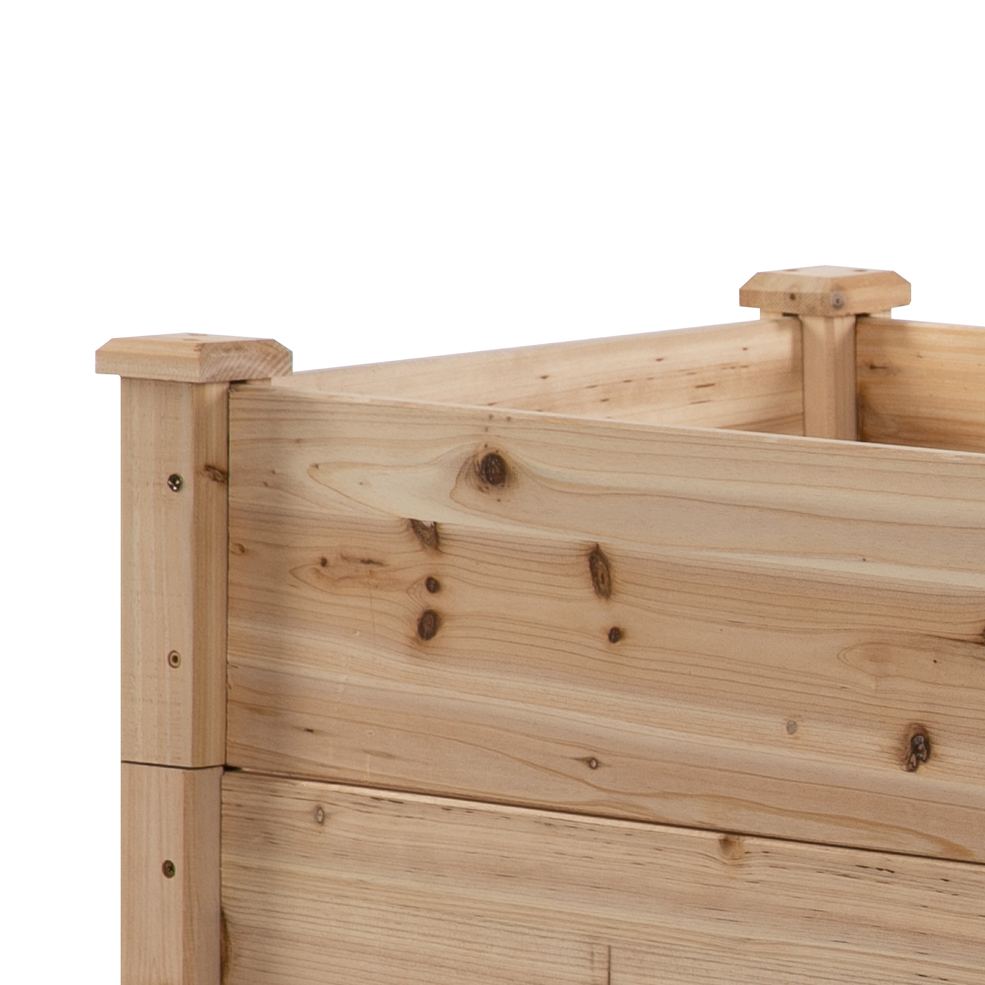 Kolmitasoinen kohopenkki, luonnonpuun värinen, 120 x 120 x 56 cm - Image 8