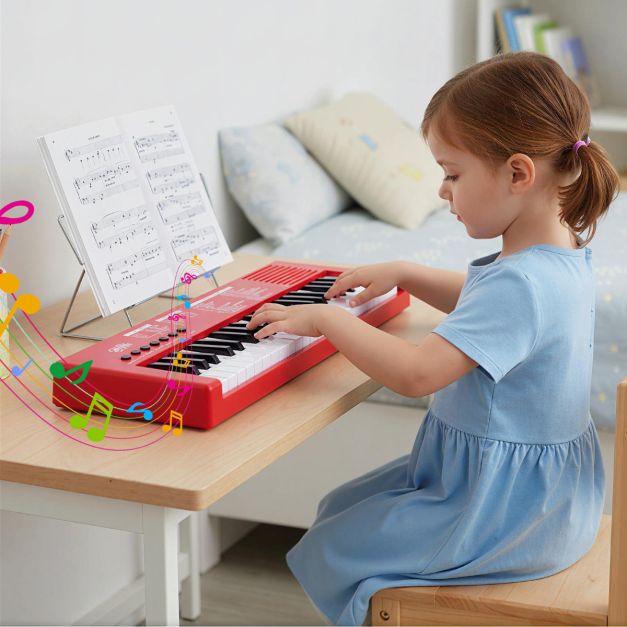 37-näppäiminen lasten piano mikrofonilla, punainen - Image 2