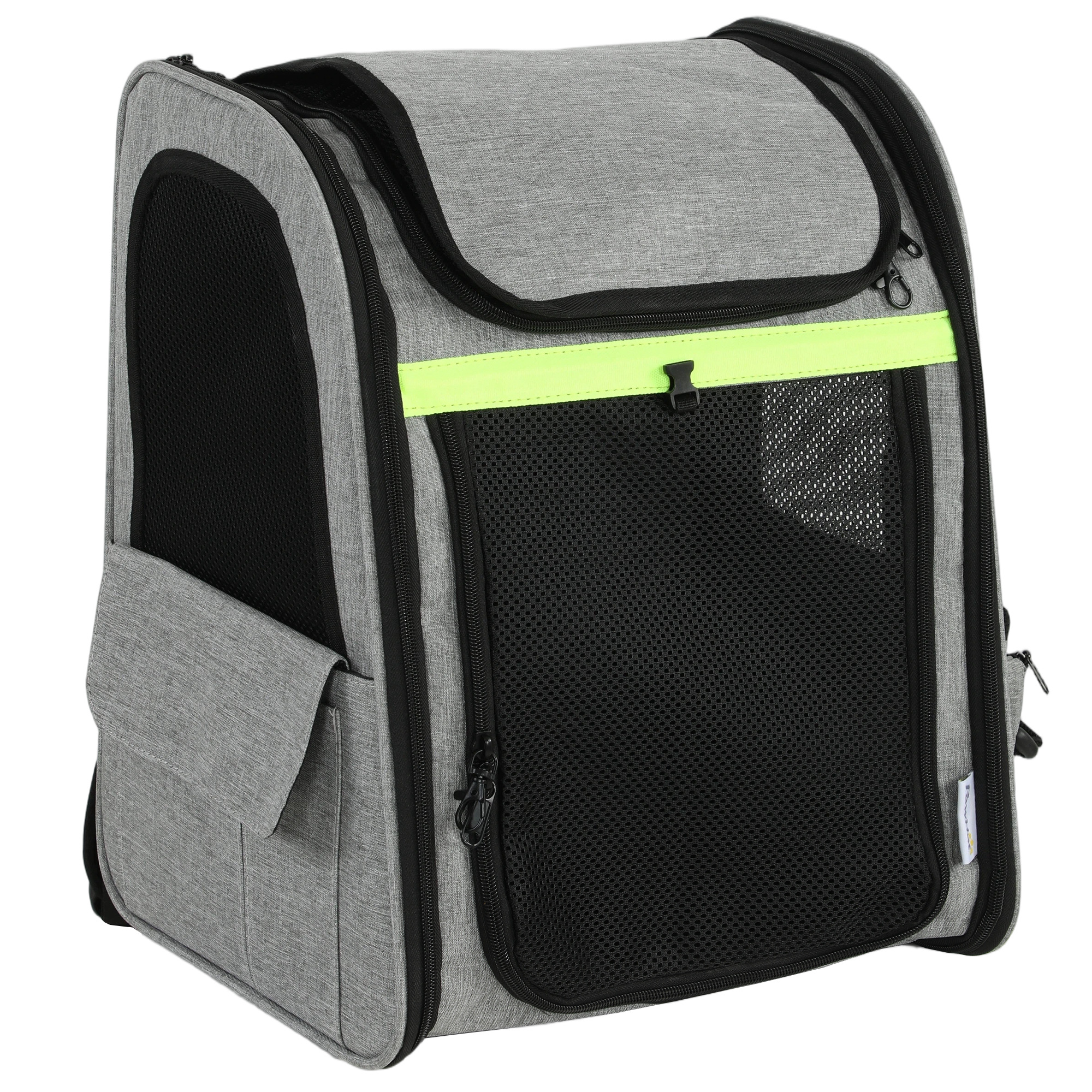 Laiendatav lemmiklooma kandekott-kott, helehall, kuni 10 kg, 33,5 x 28 x 42 cm