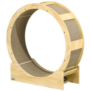 Kasside jooksuratas 91 cm, piduri ja kraapimismatiga, tammevärvi