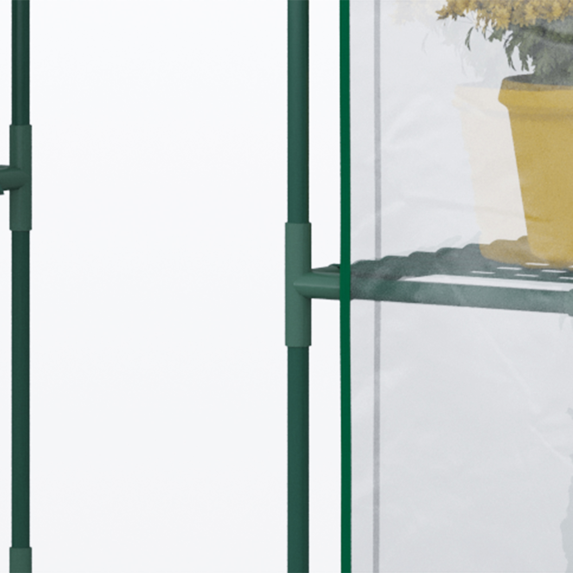 Ieejams siltumnīca ar 6 plauktiem, caurspīdīga, 142 x 73 x 195 cm - Image 8