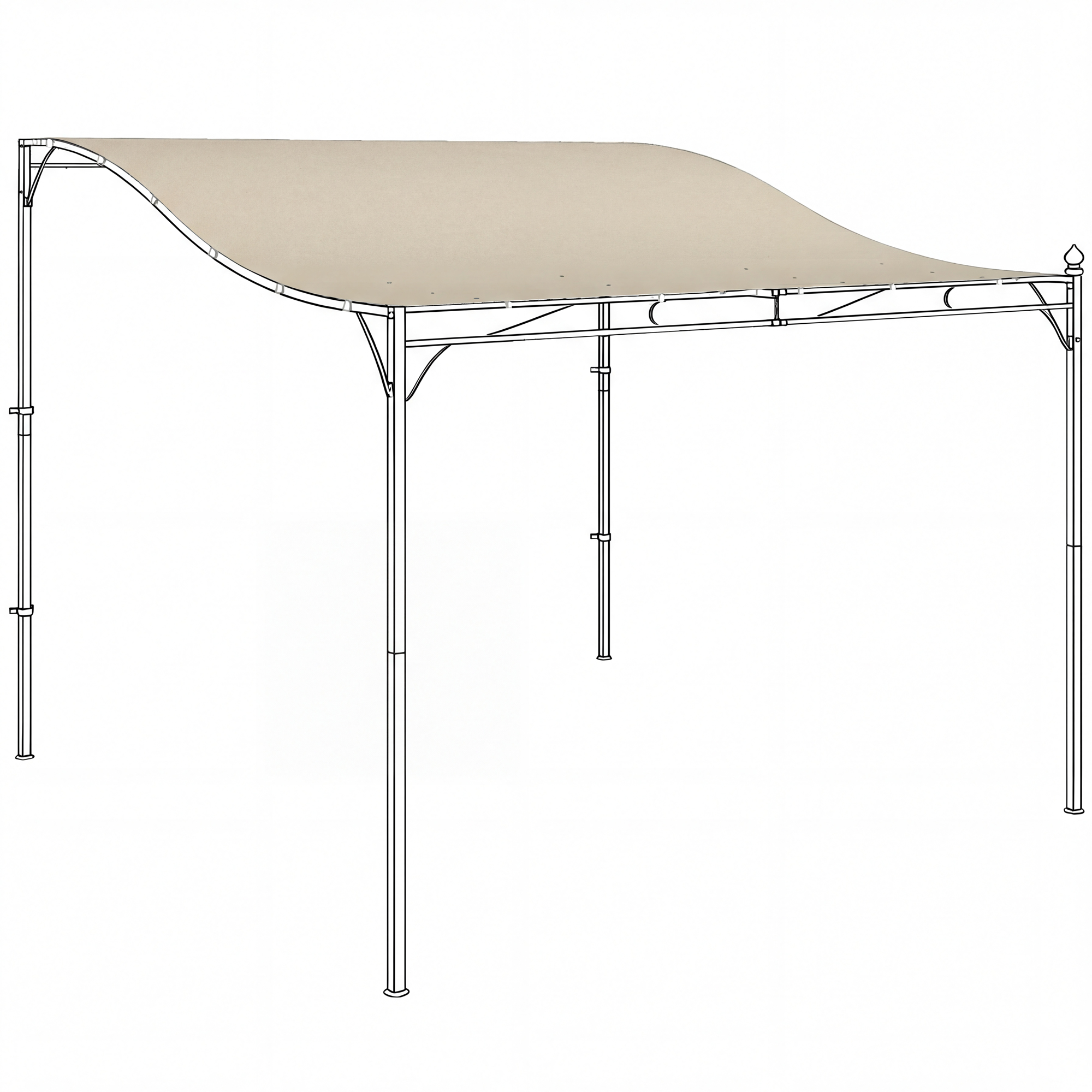 Pergolas rezerves jumts, krēmīgi balts, 298 x 293 cm