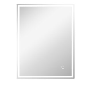 Veidrodis su LED apšvietimu 90 x 70 cm, sidabrinis, 3 šviesos spalvos, 834-106V71SR